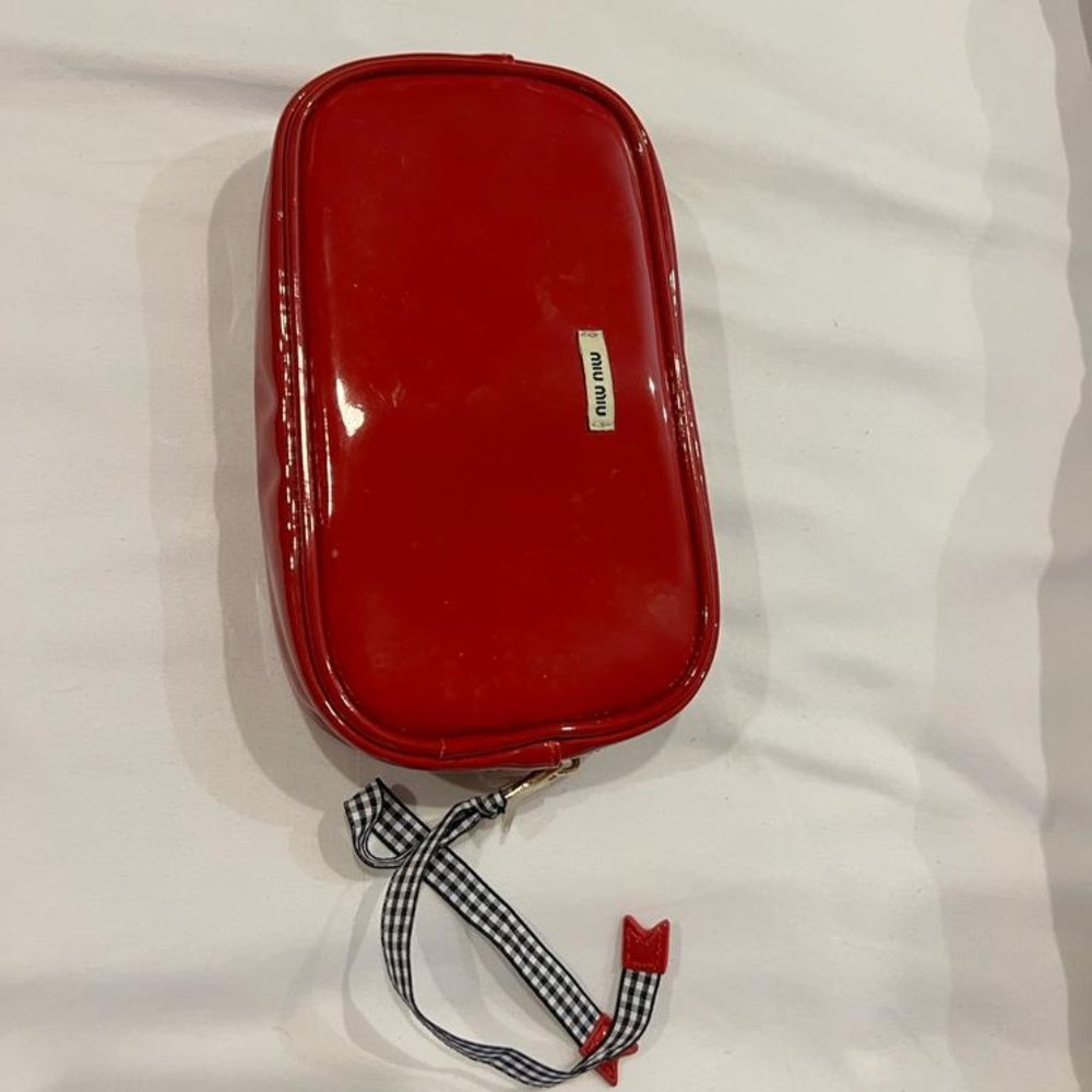 MIU MIU POUCH , NEW , PLASTIC OUTSIDE FABRIC INSIDE !